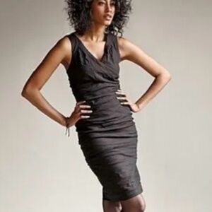 Eileen Fisher Shirred Metallic Dress